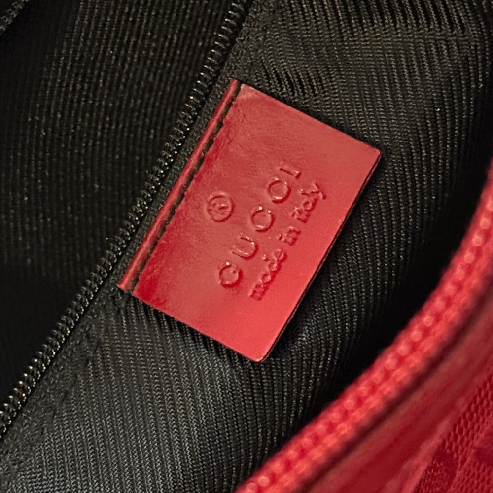 Gucci Red Monogram Canvas Tote Vintage - Picture 8 of 16